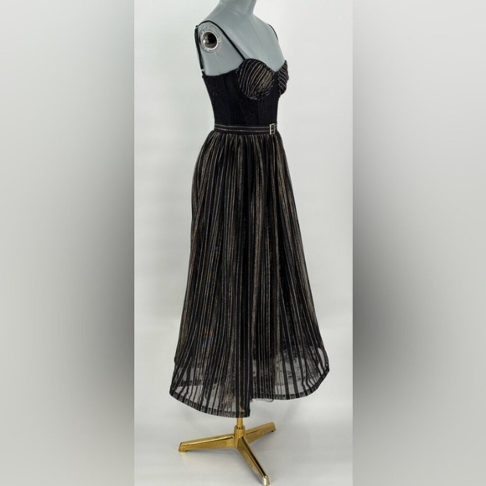 🆕 PATBO 🧿 NWOT Prism Lace & Lurex Metallic Thread Midi-Dress, Sz BR 36 US 4 - Picture 5 of 15
